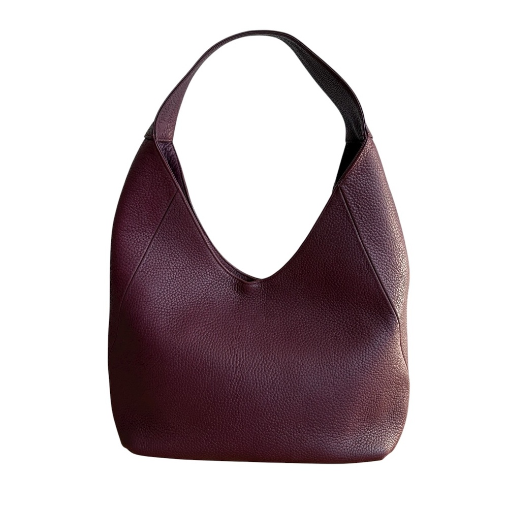 GiGi New York Sasha Hobo Leather Bag Pebble Grain Wine Slouchy‎